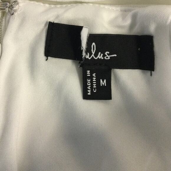 LULU'S M Beaming Perfection White Pearl Organza Tie-Strap Mini Dress NEW B102 - Picture 8 of 9